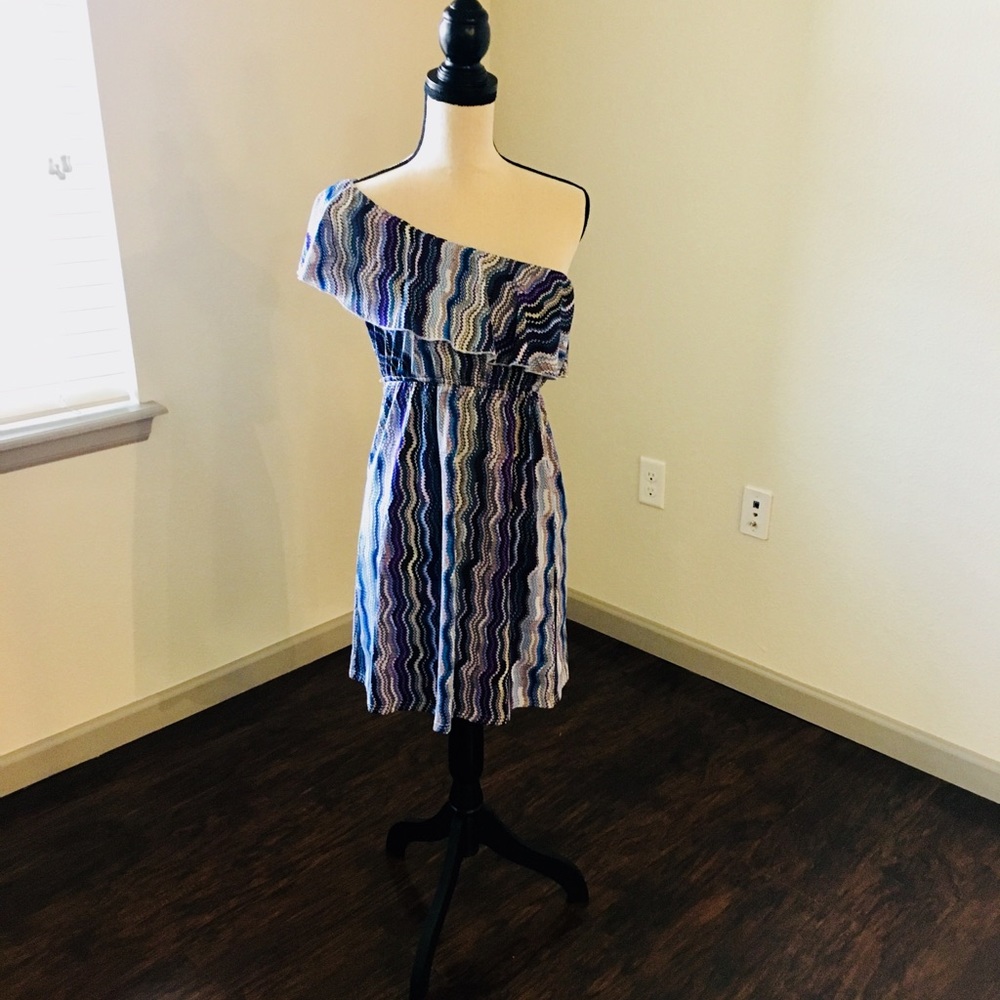 Multicolored One Shoulder Dress